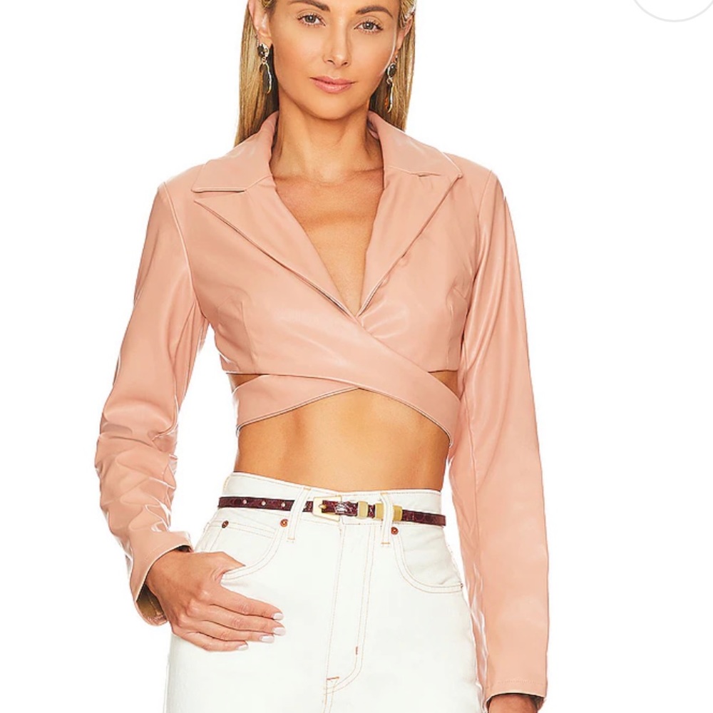 Josie Blazer Wrap Top in Dusty Rose Size Large Never Worn